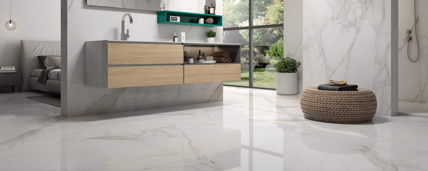 CARRELAGE MARMA BLANC BRILLANT 60X120 (1.44M²/PQ)