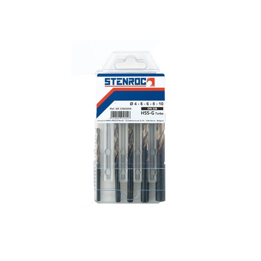 HSS-G TURBO DIN338 W-TIP - SET 5 PCS. (EX IR 10502234)