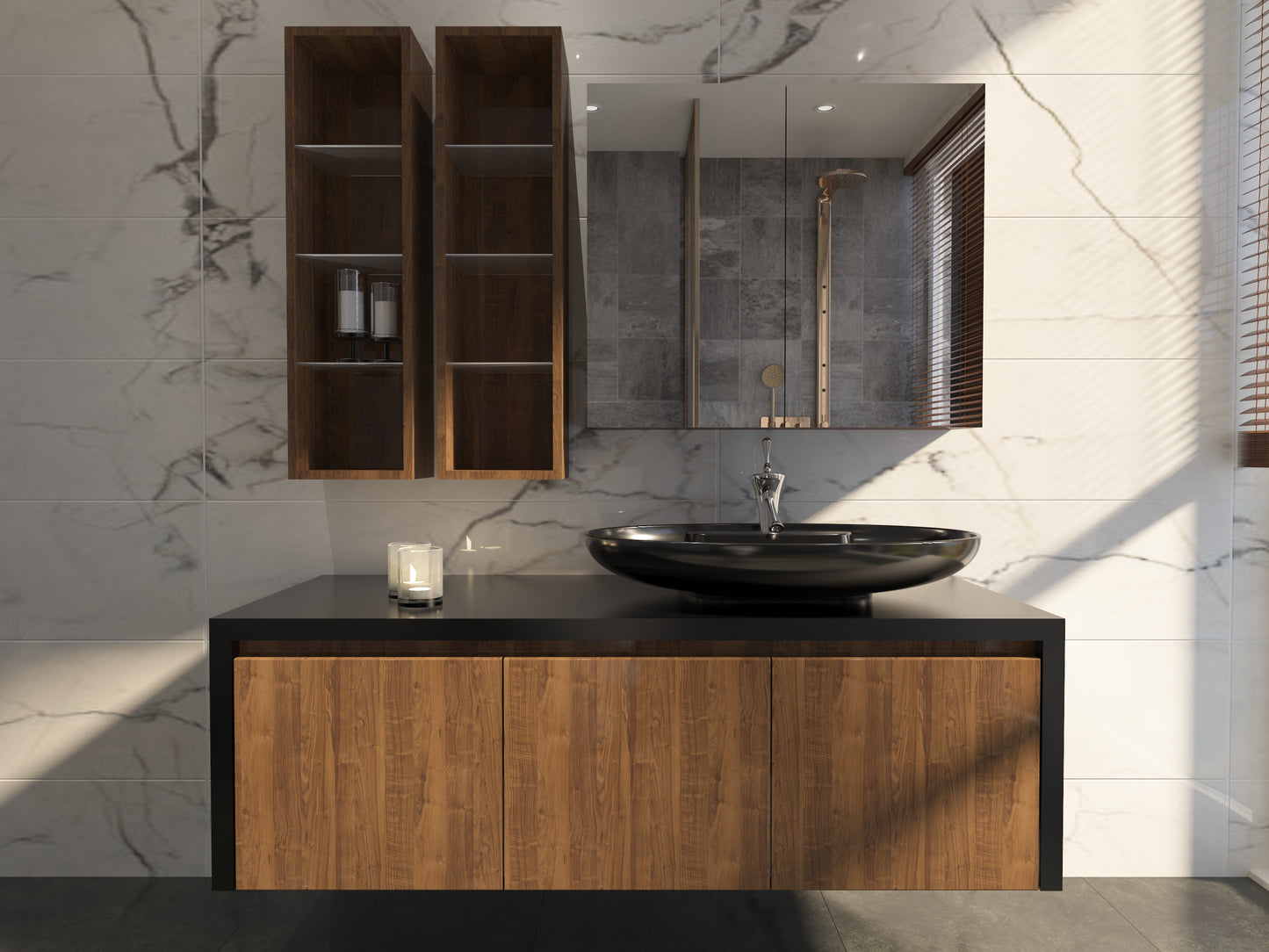 TERRA bathroom furniture + sink + medicine cabinet + column - 120 cm