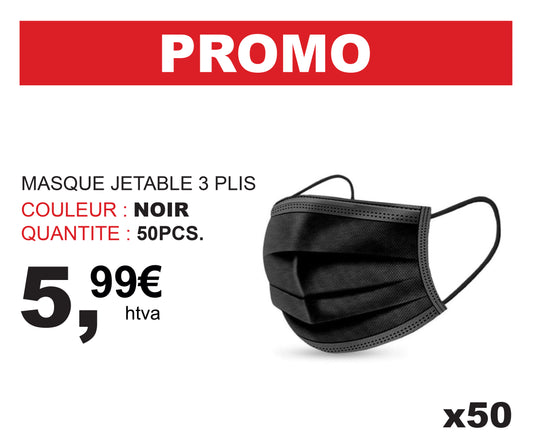 MASQUE JETABLE 3 PLIS 50PCS/PQ